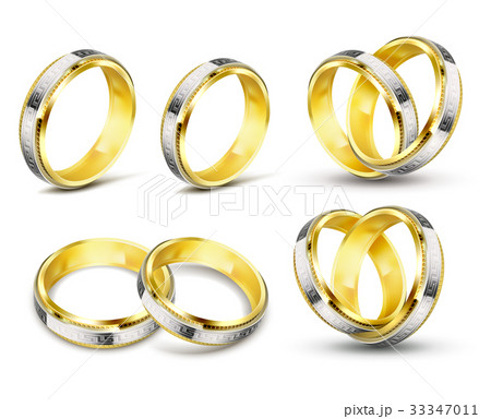 Set of realistic vector illustrations of gold Set of realistic vector illustrations of gold 33347011