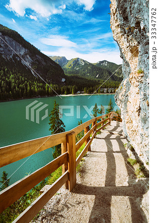 Walk around the lake Braies lake Walk around the lake Braies lake 33347762