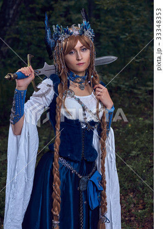 Valkyrie warrioress in magpie costume 33348353