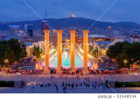 Magic Fountain in Barcelona. 33348534