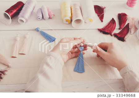 Handmade earrings making, home workshop 33349668