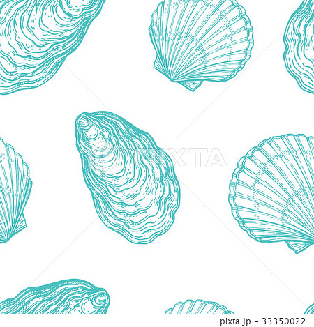 Seamless pattern with seashells 33350022