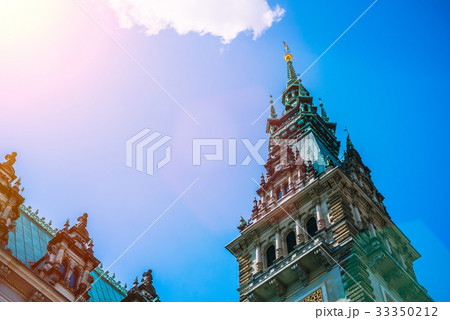 Copper roof of Rathaus city hall Parlament Castle 33350212
