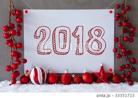 Label, Snow, Christmas Balls, Text 2018 33351713