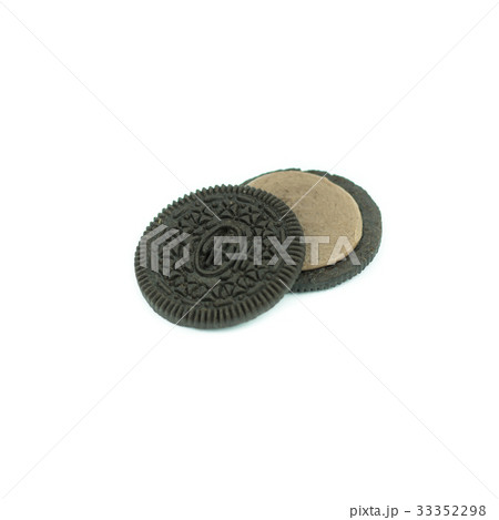 Chocolate cookies with coffee creme filing  33352298