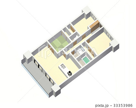 住宅の鳥瞰図 斜め 33353986