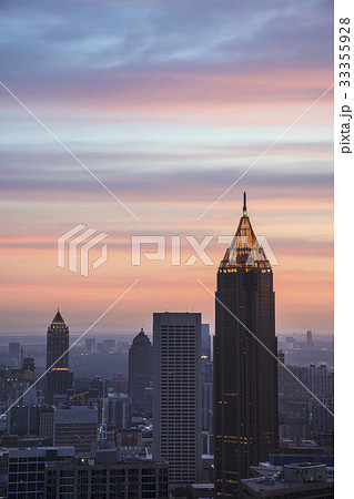 USA, Georgia, Atlanta, Cityscape with skyscrapers at dawn 33355928