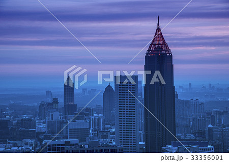 USA, Georgia, Atlanta, Cityscape with skyscrapers at dawn 33356091
