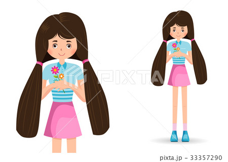 cute little girl holding a flower 33357290