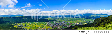 兜岩展望所からの眺め　阿蘇ミルクロード　パノラマ 33359314