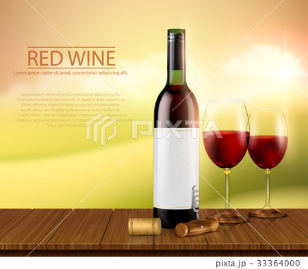 Realistic vector illustration, poster with glass Realistic vector illustration, poster with glass 33364000