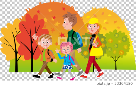ハイキング 紅葉 家族 ハイキング 紅葉 家族 33364180
