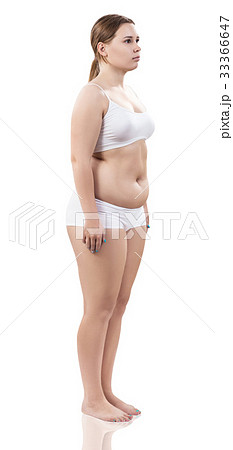 Full length portrait of overweight young woman Full length portrait of overweight young woman 33366647