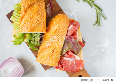 sandwiches with avocado and meat sandwiches with avocado and meat 33366916