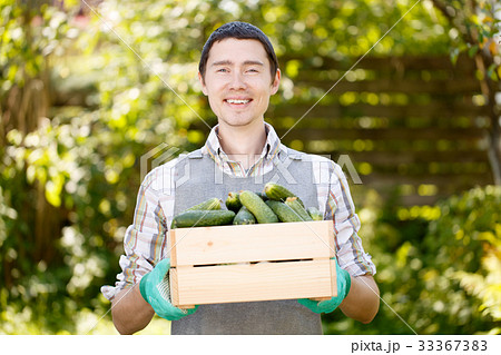 Photo of brunet with cucumbers 33367383