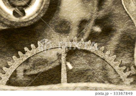 old grunge texture of steel gears. Macro. Sepia old grunge texture of steel gears. Macro. Sepia 33367849