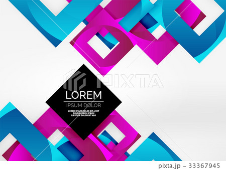 Squares geometric shapes in light grey 3d space 33367945