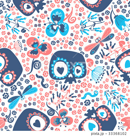 Mexican Day of the Dead festive seamless pattern Mexican Day of the Dead festive seamless pattern 33368102