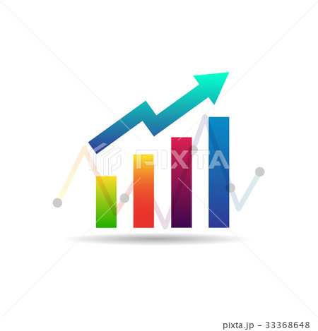 Business graph Icon in trendy colorful flat style Business graph Icon in trendy colorful flat style 33368648