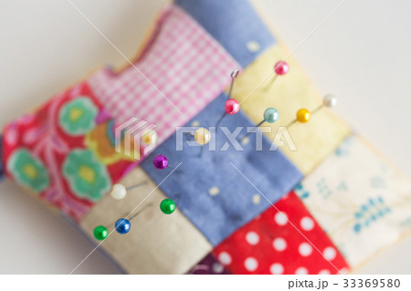 close-up on sewing tools, patchwork, tailoring and close-up on sewing tools, patchwork, tailoring and 33369580