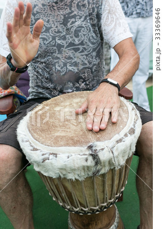 drum, percussion instruments and culture concept - drum, percussion instruments and culture concept - 33369646