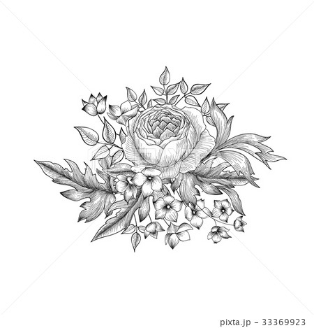 Flower bouquet. Floral greeting card background 33369923