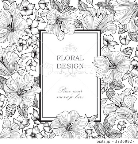Floral card background. Garden Flower pattern 33369927