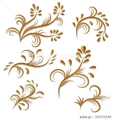 Set of floral pattern elements vector illustration Set of floral pattern elements vector illustration 33372249