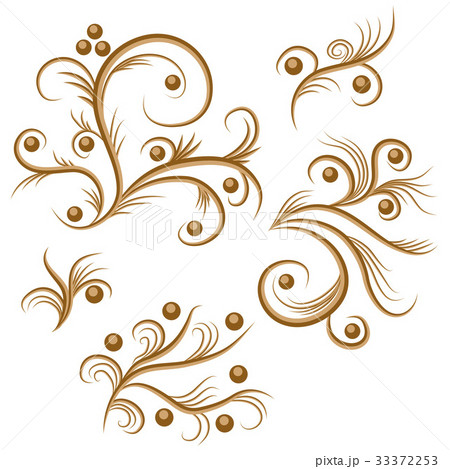 Set of floral pattern elements vector illustration Set of floral pattern elements vector illustration 33372253