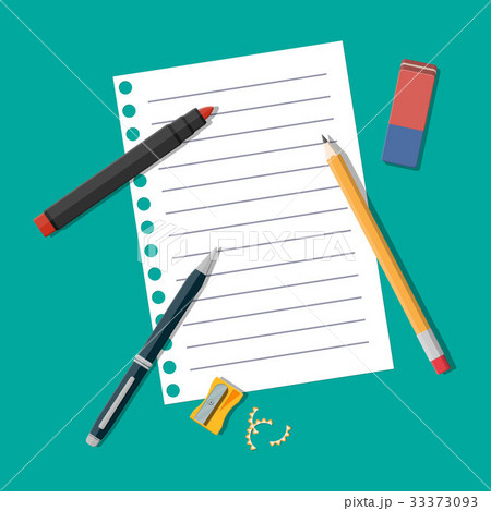 Black pencil, sharpener and eraser. Black pencil, sharpener and eraser. 33373093