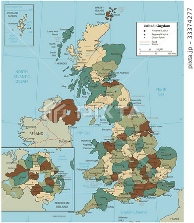 United Kingdom map with selectable territories 33374277