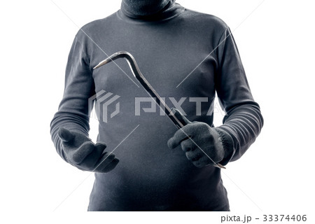 Closeup scrap in the hands of a robber conceptual Closeup scrap in the hands of a robber conceptual 33374406