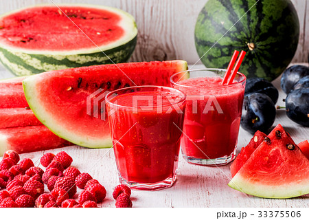 healthy drinks. watermelon and raspberry smoothies healthy drinks. watermelon and raspberry smoothies 33375506