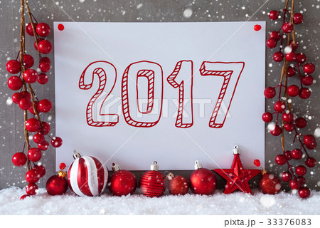 Label, Snowflakes, Christmas Balls, Text 2017 Label, Snowflakes, Christmas Balls, Text 2017 33376083