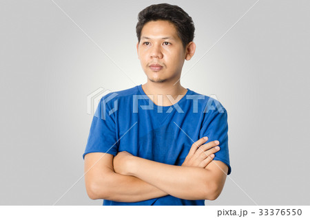 Asian smart man isolated on gray background Asian smart man isolated on gray background 33376550