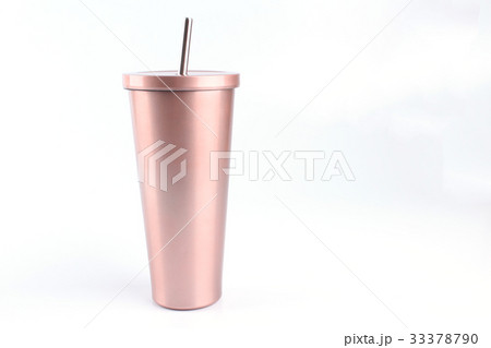 Stainless and tumbler cup on white background Stainless and tumbler cup on white background 33378790