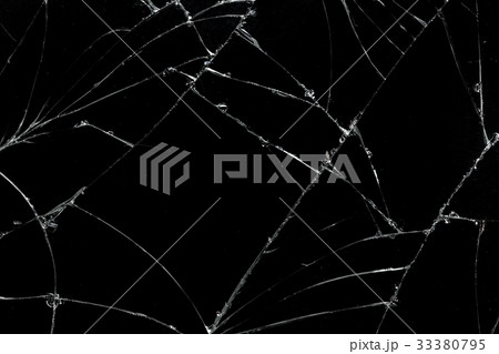Top view cracked broken mobile screen glass 33380795