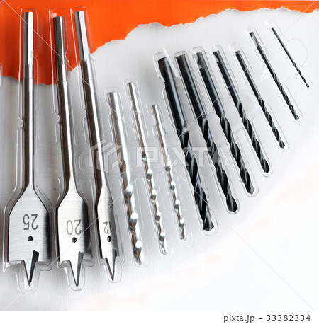 Group of Taper Drills on white and orange Group of Taper Drills on white and orange 33382334