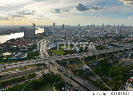 Skyscrapers in Bangkok City at sunset, Thailand Skyscrapers in Bangkok City at sunset, Thailand 33382632