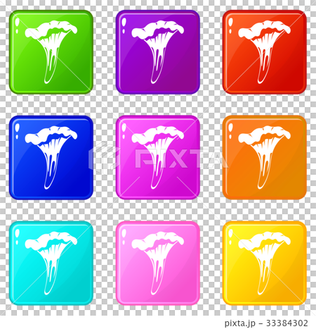 Chanterelle icons 9 set 33384302