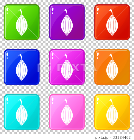 Black cardamom pod icons 9 set Black cardamom pod icons 9 set 33384462