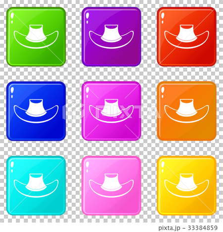 Cowboy hat icons 9 set Cowboy hat icons 9 set 33384859