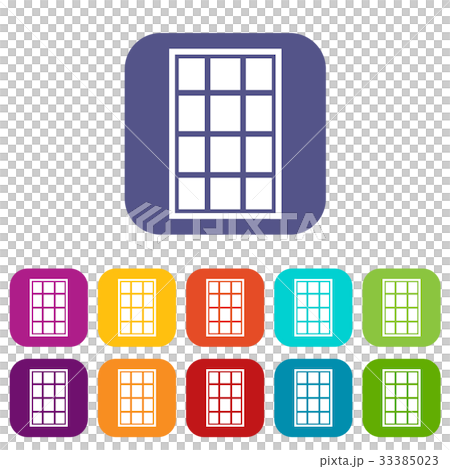 White arched window icons set flat - Stock Illustration [33385023] - PIXTA