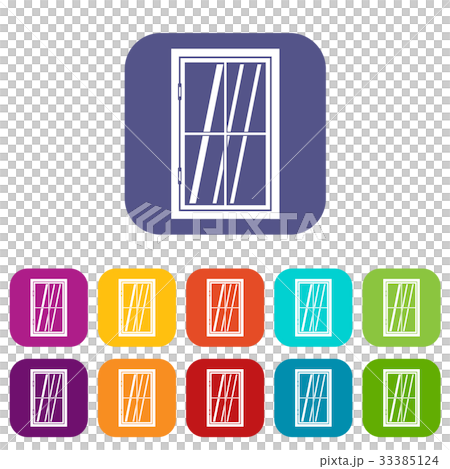 Closed window icons set flat - Stock Illustration [33385124] - PIXTA