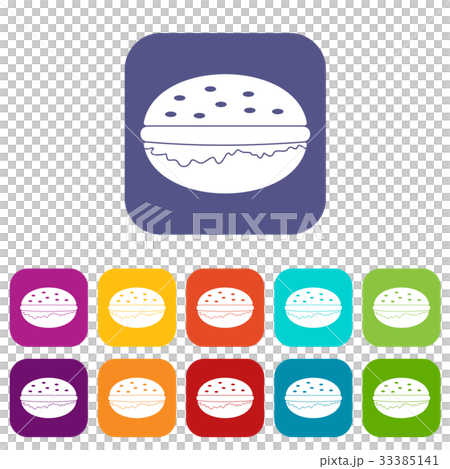 Burger icons set flat Burger icons set flat 33385141