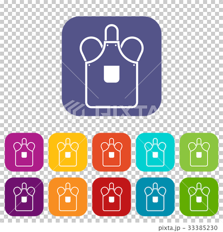 Blacksmiths apron icons set flat - Stock Illustration [33385230] - PIXTA