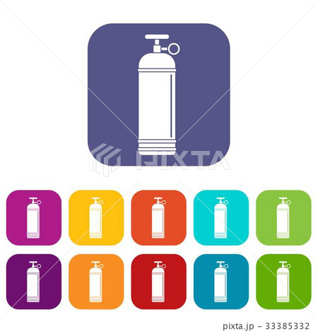 Compressed gas container icons set flat 33385332