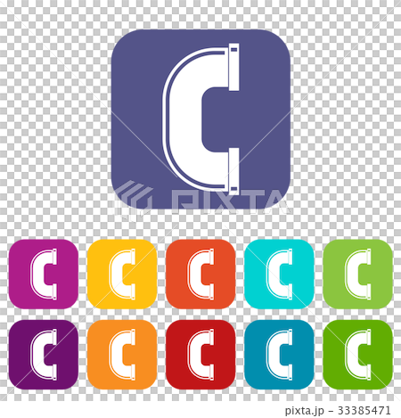 C joint pipe icons set flat C joint pipe icons set flat 33385471