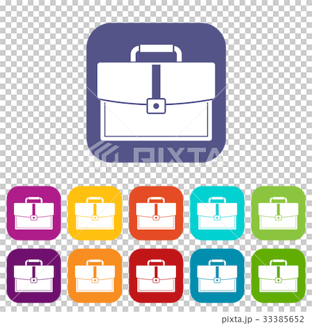 Business briefcase icons set flat Business briefcase icons set flat 33385652