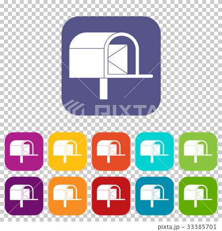 Mailbox icons set flat 33385701